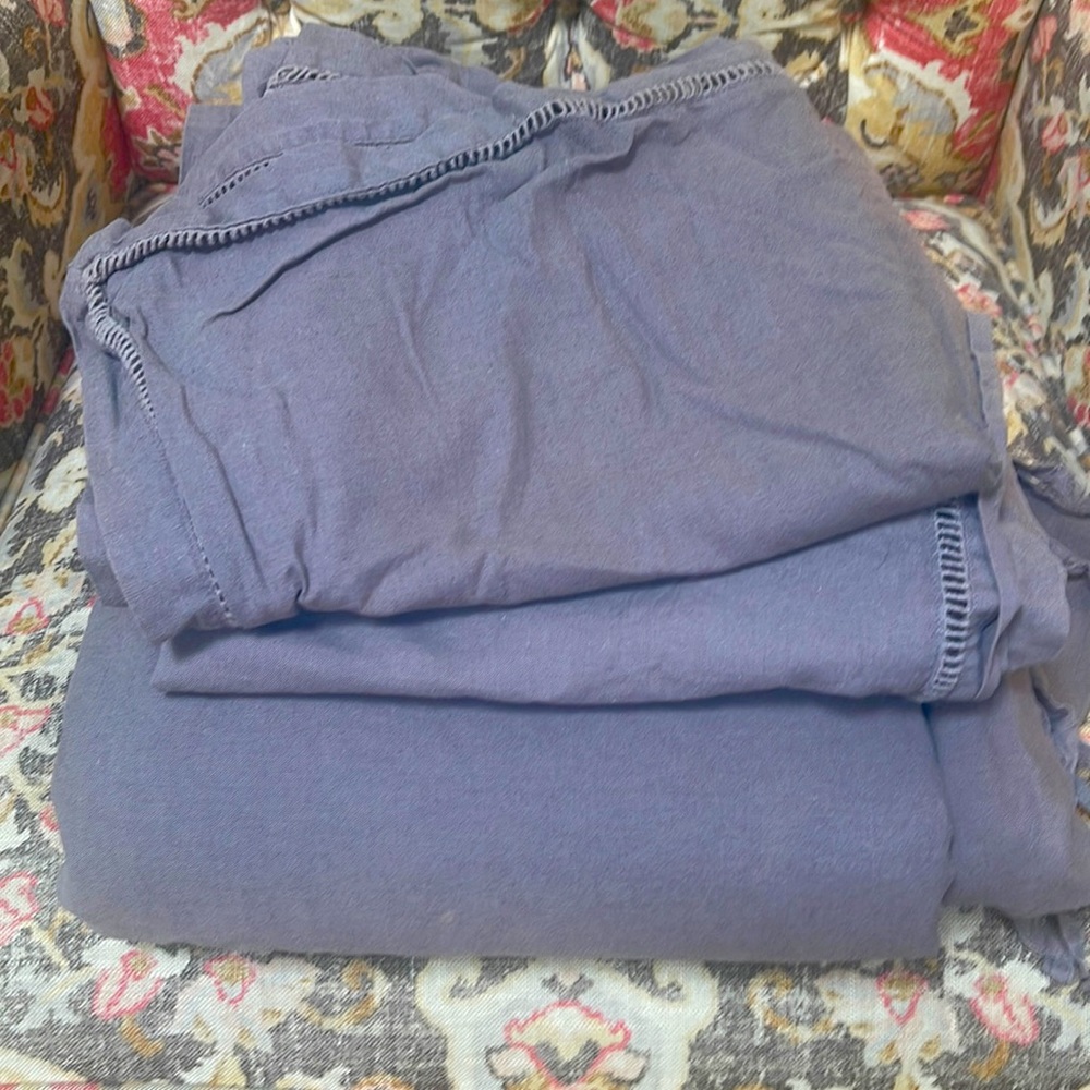 Pier 1 Grey Linen Queen Duvet and 4 Shams